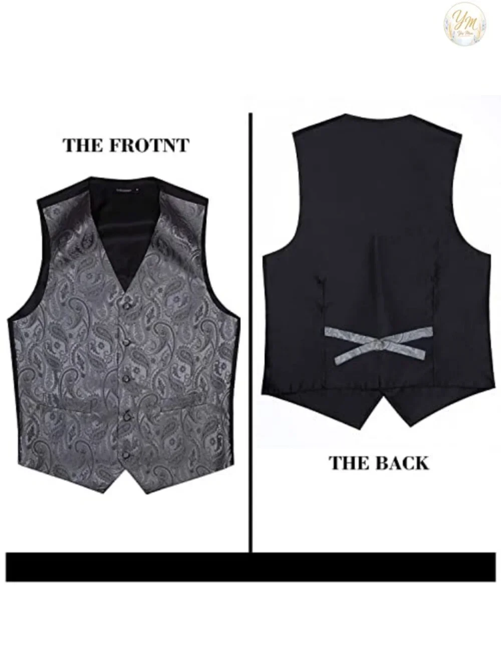 Men's Paisley Floral Jacquard Suit Vest with Tie & Pocket Square 3PC Set